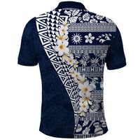 Hawaii Plumeria Tribal Vintage Polo Shirt Special Blue