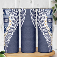 Hawaii Plumeria Tribal Vintage Skinny Tumbler Special Blue