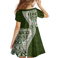 Hawaii Plumeria Tribal Vintage Family Matching Puletasi and Hawaiian Shirt Special Green LT03 - Polynesian Pride