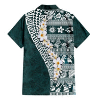 Hawaii Plumeria Tribal Vintage Family Matching Mermaid Dress and Hawaiian Shirt Special Turquoise LT03 - Polynesian Pride