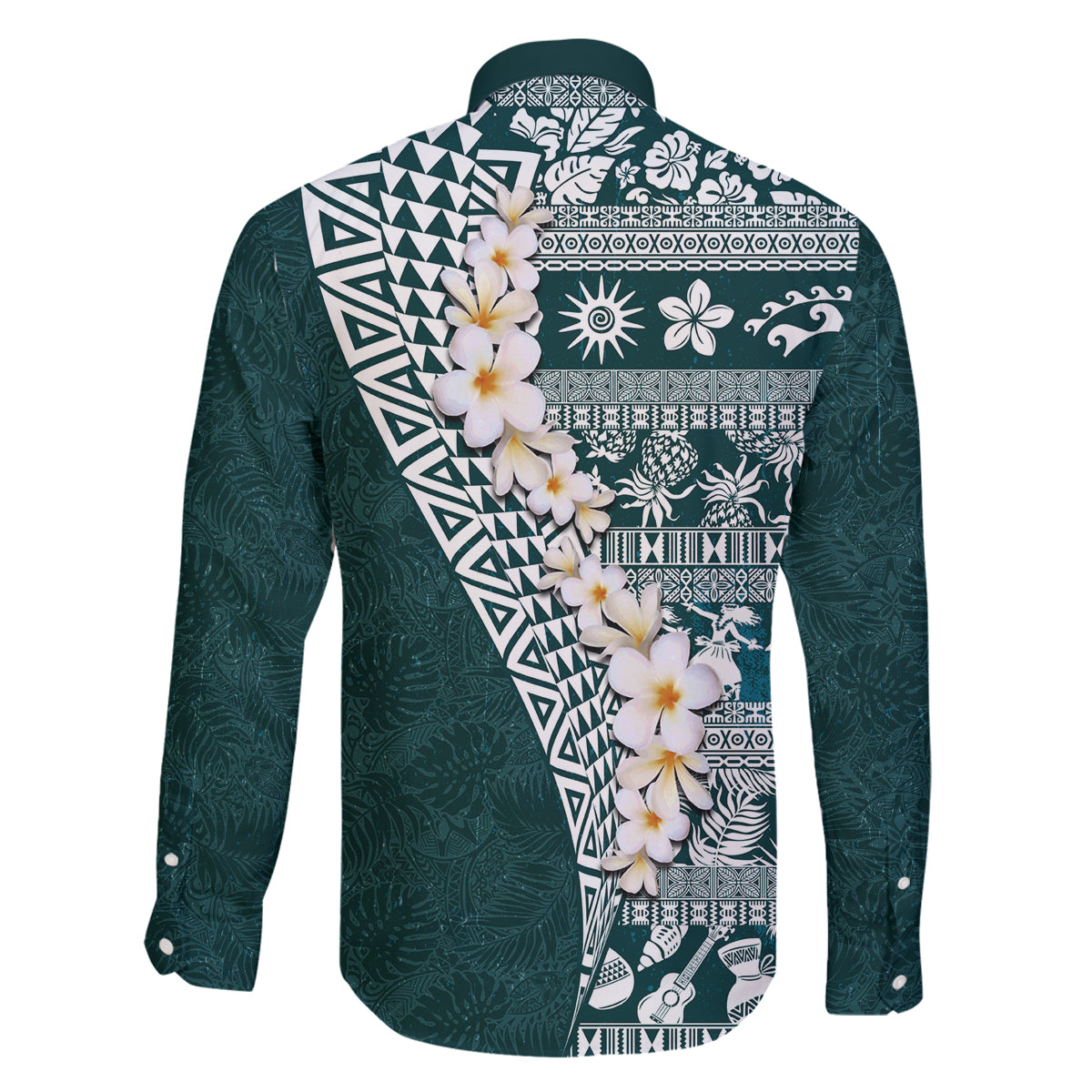 Hawaii Plumeria Tribal Vintage Family Matching Mermaid Dress and Hawaiian Shirt Special Turquoise LT03 - Polynesian Pride
