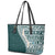 Hawaii Plumeria Tribal Vintage Leather Tote Bag Special Turquoise