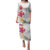 Hawaiian Plumeria and Hibiscus Family Matching Puletasi and Hawaiian Shirt White Mode