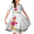 Hawaiian Plumeria and Hibiscus Family Matching Short Sleeve Bodycon Dress and Hawaiian Shirt White Mode