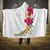 Hawaiian Plumeria and Hibiscus Hooded Blanket White Mode