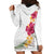 Hawaiian Plumeria and Hibiscus Hoodie Dress White Mode