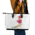 Hawaiian Plumeria and Hibiscus Leather Tote Bag White Mode