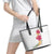 Hawaiian Plumeria and Hibiscus Leather Tote Bag White Mode