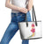 Hawaiian Plumeria and Hibiscus Leather Tote Bag White Mode