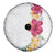 Hawaiian Plumeria and Hibiscus Spare Tire Cover White Mode