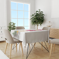 Hawaiian Plumeria and Hibiscus Tablecloth White Mode