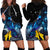 New Zealand Tui Bird Matariki Hoodie Dress Galaxy Fern With Maori Pattern