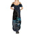 New Zealand Tui Bird Summer Maxi Dress Matariki Poetry Pattern Galaxy Style