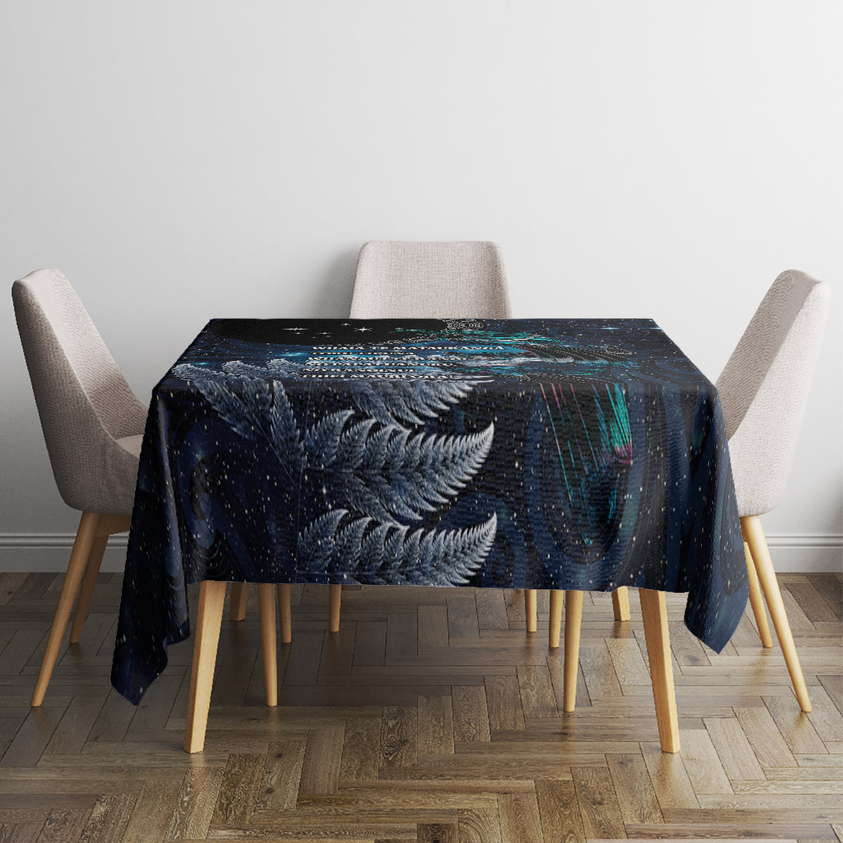 New Zealand Tui Bird Tablecloth Matariki Poetry Pattern Galaxy Style