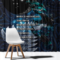 New Zealand Tui Bird Window Curtain Matariki Poetry Pattern Galaxy Style