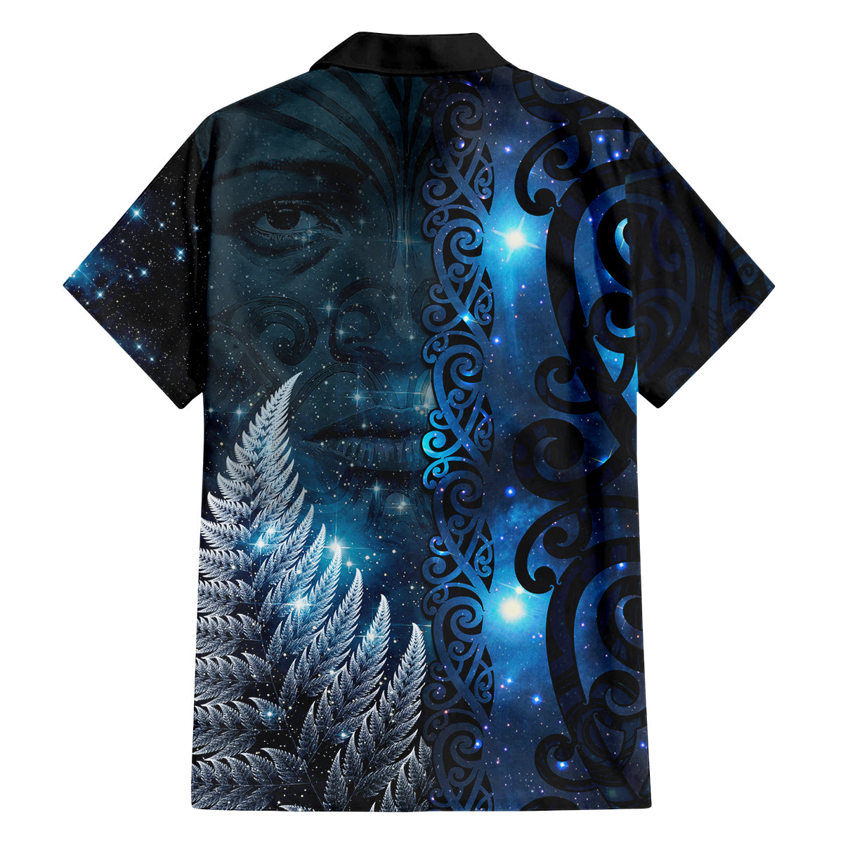 New Zealand Matariki Family Matching Off Shoulder Short Dress and Hawaiian Shirt The Tribal Maori Face and Silver Fern LT03 - Polynesian Pride