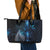 New Zealand Matariki Leather Tote Bag The Tribal Maori Face and Silver Fern