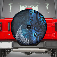 New Zealand Matariki Spare Tire Cover The Tribal Maori Face and Silver Fern LT03 - Polynesian Pride