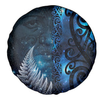 New Zealand Matariki Spare Tire Cover The Tribal Maori Face and Silver Fern LT03 - Polynesian Pride