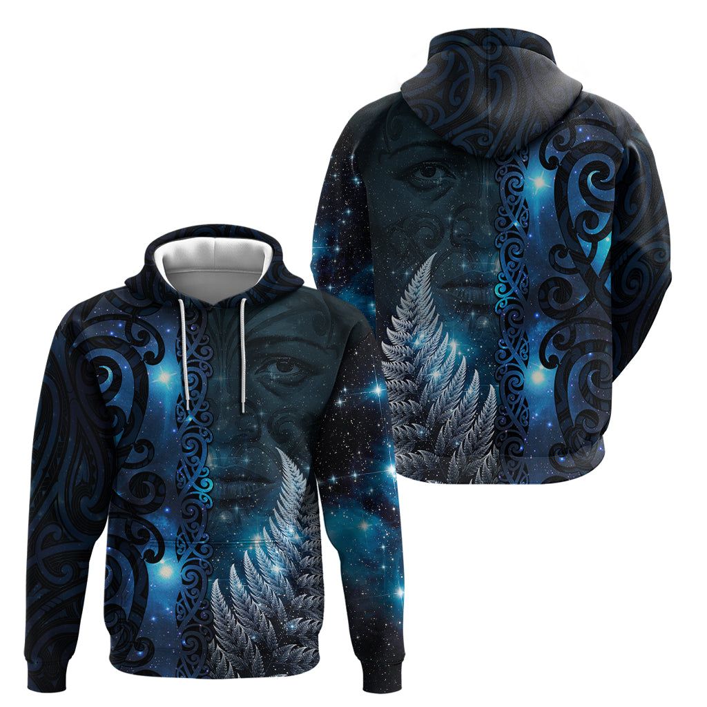 New Zealand Matariki Zip Hoodie The Tribal Maori Face and Silver Fern LT03 - Polynesian Pride