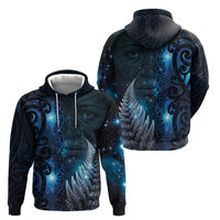 New Zealand Matariki Zip Hoodie The Tribal Maori Face and Silver Fern LT03 - Polynesian Pride