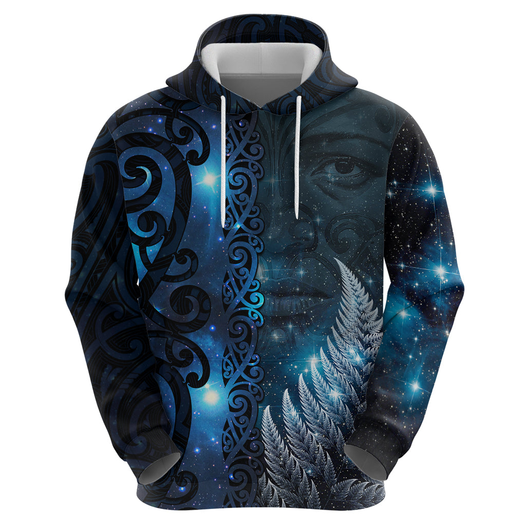 New Zealand Matariki Zip Hoodie The Tribal Maori Face and Silver Fern LT03 - Polynesian Pride