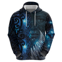 New Zealand Matariki Zip Hoodie The Tribal Maori Face and Silver Fern LT03 - Polynesian Pride