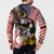 United States and American Samoa Together Button Sweatshirt Bald Eagle and Polynesian Traditional Culture with Plumeria