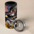 United States and American Samoa Together 4 in 1 Can Cooler Tumbler Bald Eagle and Polynesian Traditional Culture with Plumeria
