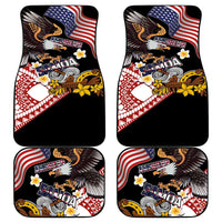 United States and American Samoa Together Car Mats Bald Eagle and Polynesian Traditional Culture with Plumeria