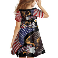 United States and American Samoa Together Family Matching Long Sleeve Bodycon Dress and Hawaiian Shirt Bald Eagle and Polynesian Traditional Culture with Plumeria