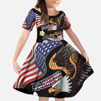 United States and American Samoa Together Family Matching Mermaid Dress and Hawaiian Shirt Bald Eagle and Polynesian Traditional Culture with Plumeria