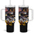 United States and American Samoa Together Tumbler With Handle Bald Eagle and Polynesian Traditional Culture with Plumeria