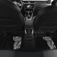 Hawaiian Traditional Tattoos Car Mats Kakau Tribal Tropical Plant Motif Black Color LT03 Set 2pcs - Back Black - Polynesian Pride