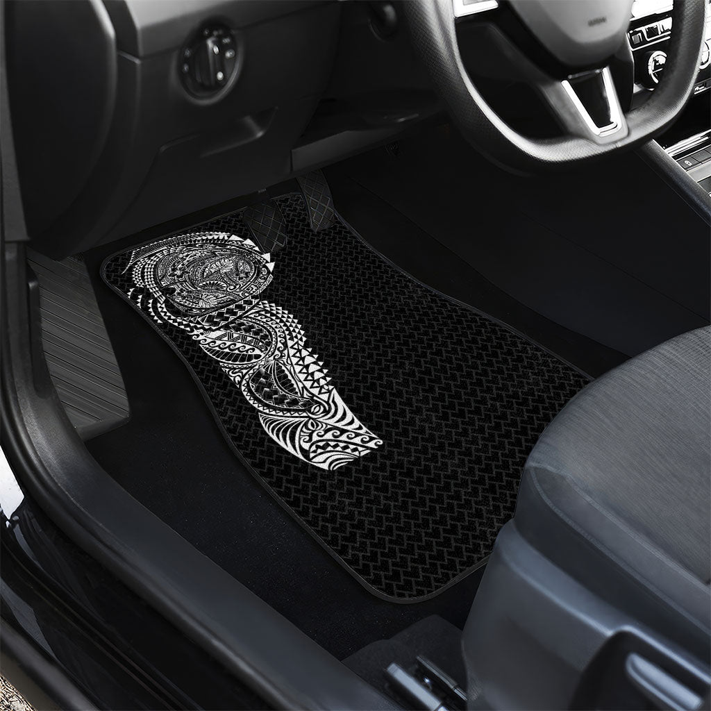 Hawaiian Traditional Tattoos Car Mats Kakau Tribal Tropical Plant Motif Black Color LT03 - Polynesian Pride