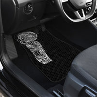 Hawaiian Traditional Tattoos Car Mats Kakau Tribal Tropical Plant Motif Black Color LT03 - Polynesian Pride