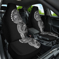 Hawaiian Traditional Tattoos Car Seat Cover Kakau Tribal Tropical Plant Motif Black Color LT03 One Size Black - Polynesian Pride