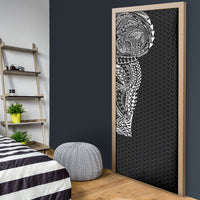 Hawaiian Traditional Tattoos Door Cover Kakau Tribal Tropical Plant Motif Black Color LT03 - Polynesian Pride