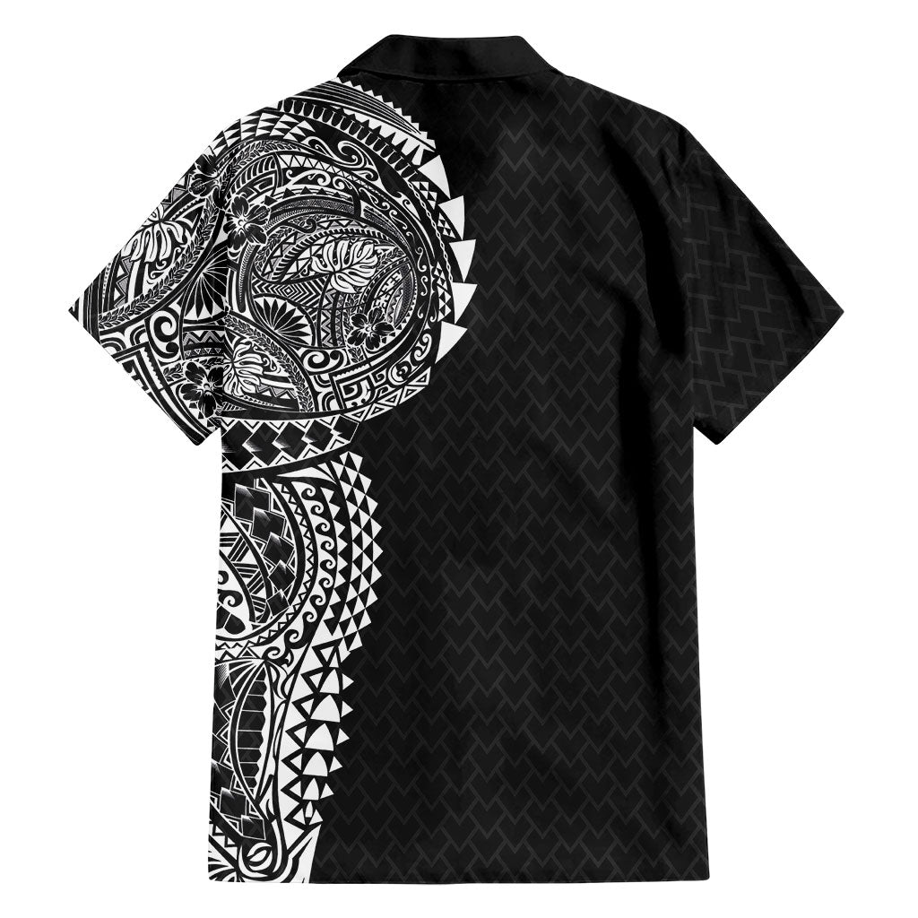 Hawaiian Traditional Tattoos Hawaiian Shirt Kakau Tribal Tropical Plant Motif Black Color LT03 - Polynesian Pride