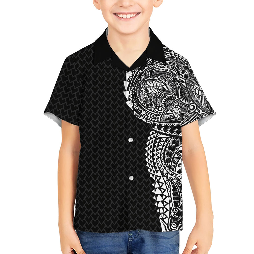 Hawaiian Traditional Tattoos Hawaiian Shirt Kakau Tribal Tropical Plant Motif Black Color LT03 - Polynesian Pride
