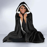 Hawaiian Traditional Tattoos Hooded Blanket Kakau Tribal Tropical Plant Motif Black Color LT03 - Polynesian Pride