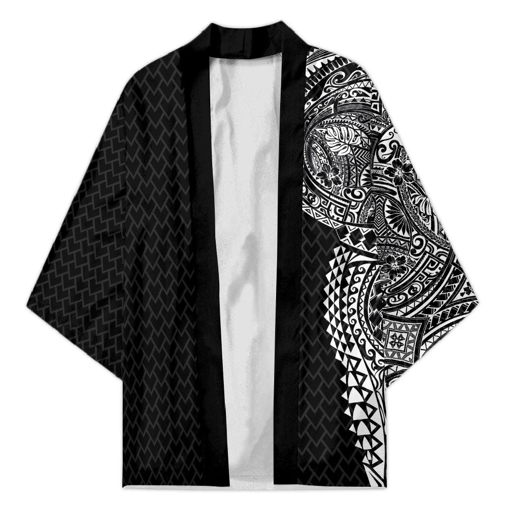 Hawaiian Traditional Tattoos Kimono Kakau Tribal Tropical Plant Motif Black Color
