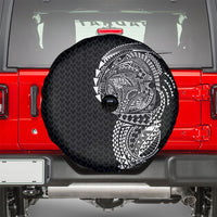 Hawaiian Traditional Tattoos Spare Tire Cover Kakau Tribal Tropical Plant Motif Black Color LT03 - Polynesian Pride