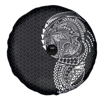 Hawaiian Traditional Tattoos Spare Tire Cover Kakau Tribal Tropical Plant Motif Black Color LT03 - Polynesian Pride