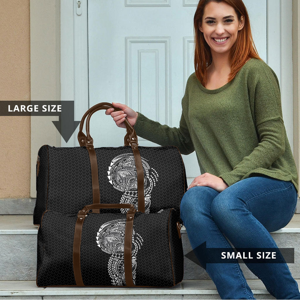 Hawaiian Traditional Tattoos Travel Bag Kakau Tribal Tropical Plant Motif Black Color LT03 - Polynesian Pride