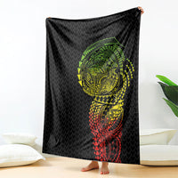 Hawaiian Traditional Tattoos Blanket Kakau Tribal Tropical Plant Motif Kanaka Maoli Flag Color Inspired LT03 - Polynesian Pride