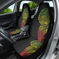 Hawaiian Traditional Tattoos Car Seat Cover Kakau Tribal Tropical Plant Motif Kanaka Maoli Flag Color Inspired LT03 - Polynesian Pride