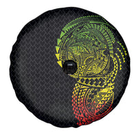 Hawaiian Traditional Tattoos Spare Tire Cover Kakau Tribal Tropical Plant Motif Kanaka Maoli Flag Color Inspired LT03 - Polynesian Pride