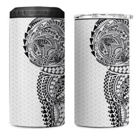 Hawaiian Traditional Tattoos 4 in 1 Can Cooler Tumbler Kakau Tribal Tropical Plant Motif White Color LT03 One Size: 16 oz White - Polynesian Pride