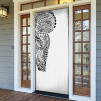 Hawaiian Traditional Tattoos Door Cover Kakau Tribal Tropical Plant Motif White Color LT03 - Polynesian Pride